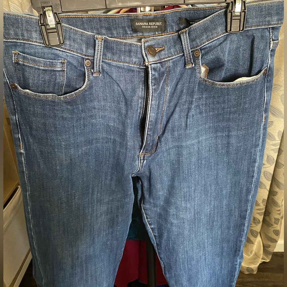 Banana Republic High Rise Skinny Blue Jeans